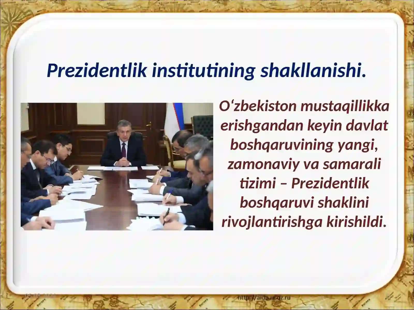 O‘zbekiston Respublikasi milliy davlatchiligining shakllanishi va rivojlanishi 2