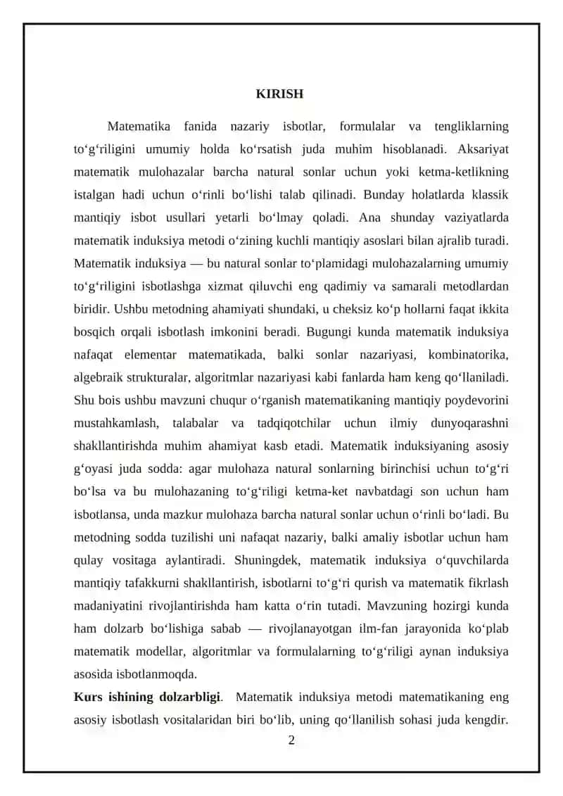 Matematik induksiya metodi 2