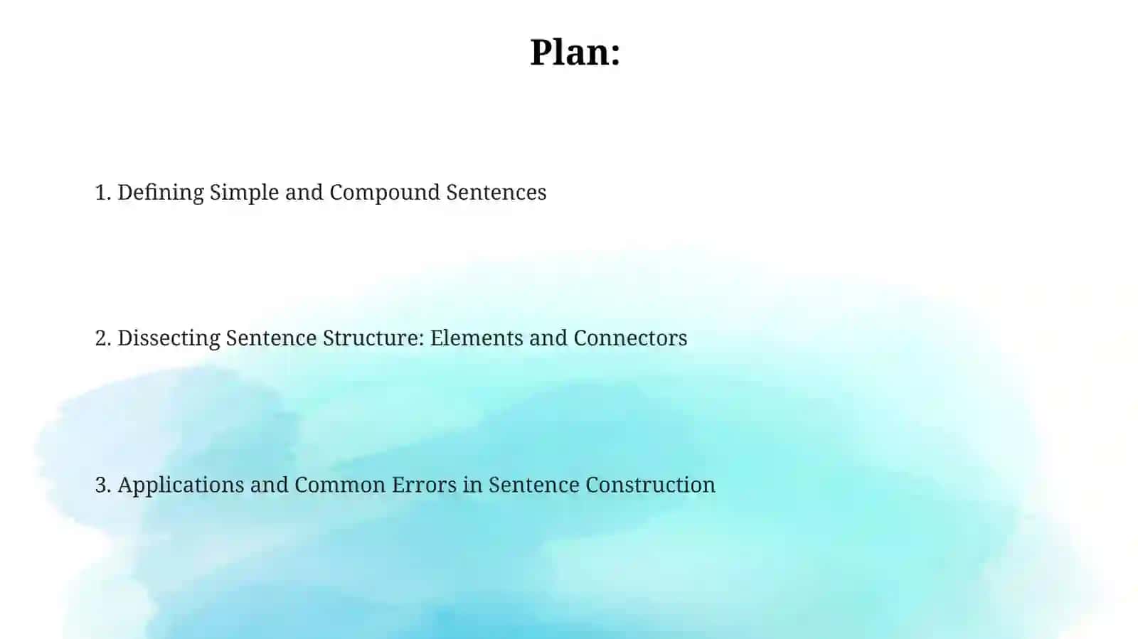 Analysis of simple, compoundsentences 2