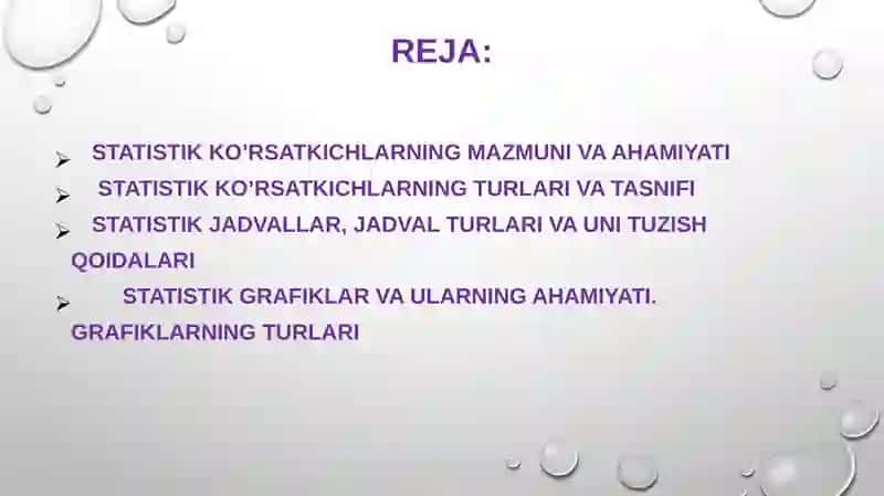 Statistik ma’lumotlarni taqdim etish usullari 2