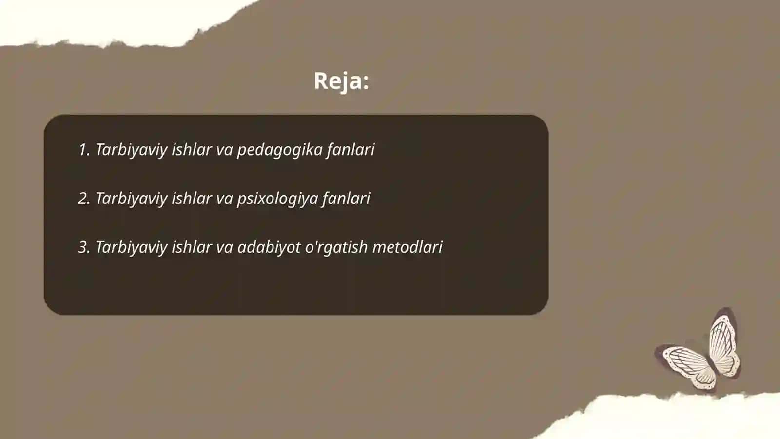 Tarbiyaviy ishlar metodikasining boshqa fanlar bilan oʻzaro aloqasi 2
