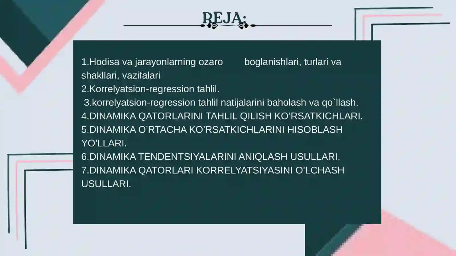 Korrelyatsion va Regression tahlil 2