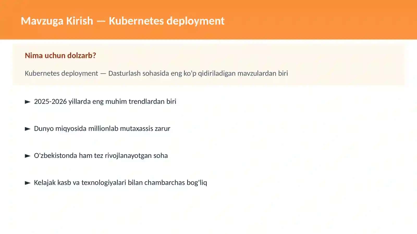 Kubernetes deployment 2