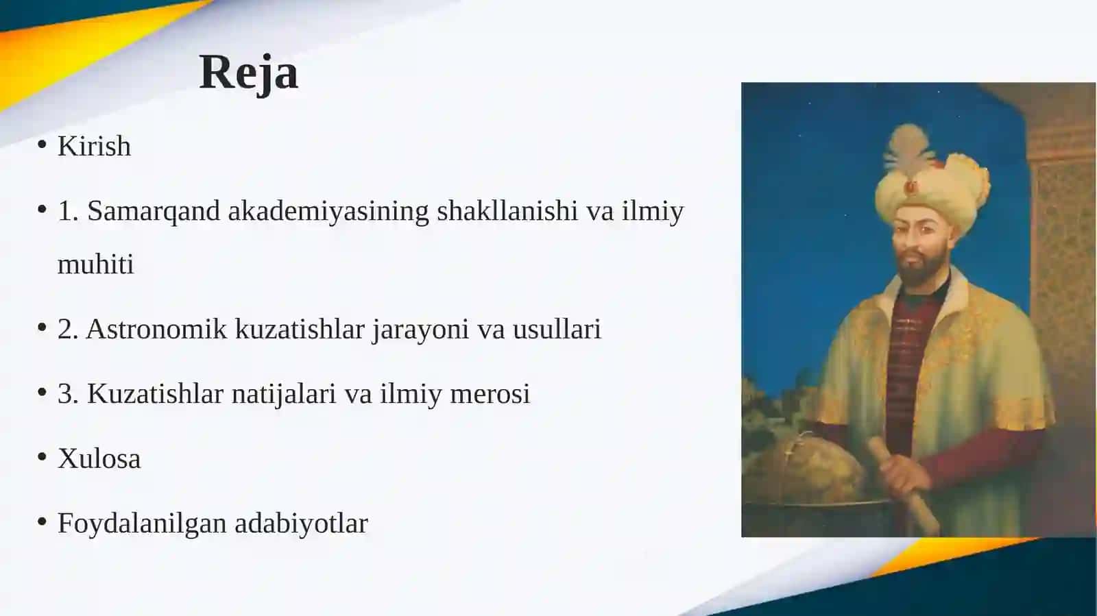 Samarqand akademiyasida olib borilgan astronomik kuzatishlar va ularning natijalari 2