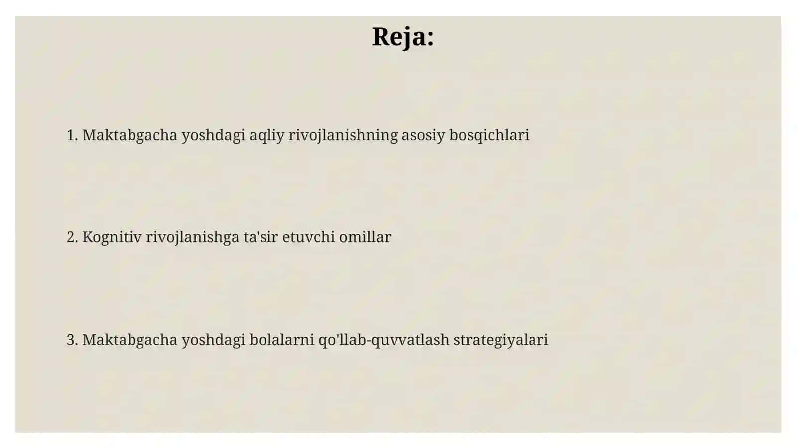 Maktabgacha yosh davrida psixik rivojlanish 2