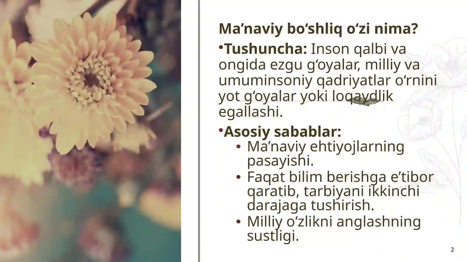 Ta’limda ma’naviy bo‘shliqlarning paydo bo‘lishi va ularning oldini olish yo‘llari 2