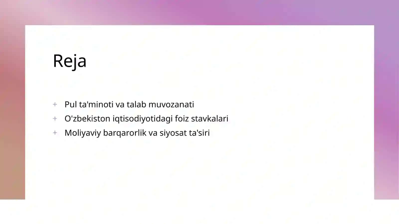 Pul bozorida muvozanat 2
