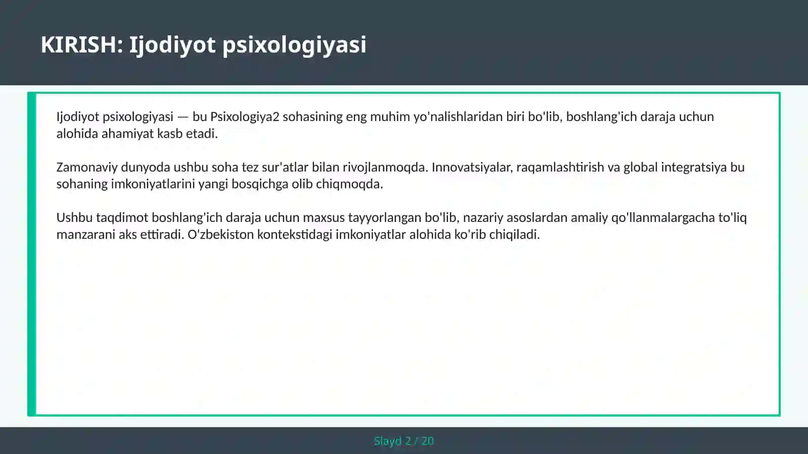 IJODIYOT PSIXOLOGIYASI 2