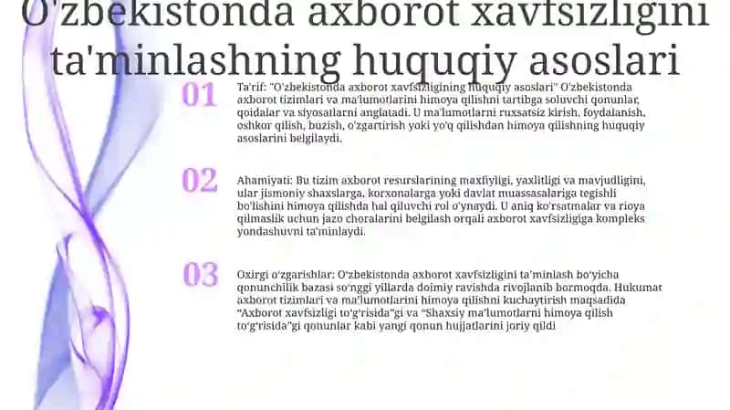 O'Zbekistonda Axborot Xafsizligining Ma'Naviy Va Huquqiy Asoslari 2