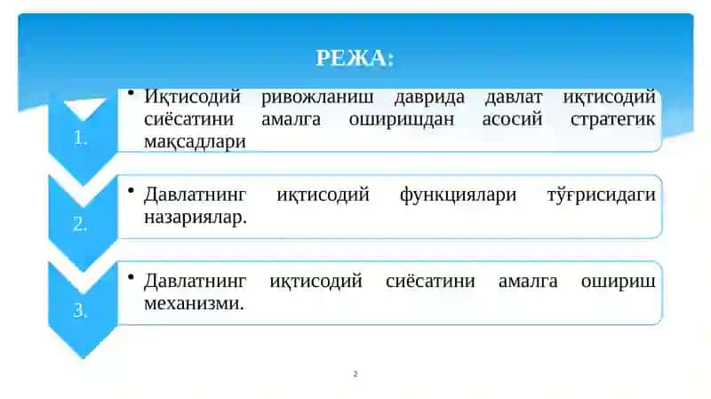 Иқтисодий сиёсат асослари ва таркиби 2