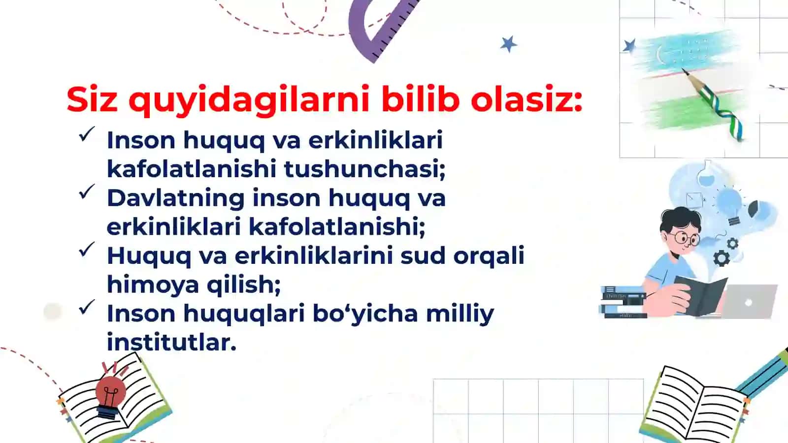 9-SINF DAVLAT VA HUQUQ ASOSLARI INSON HAMDA FUQARONING HUQUQ VA ERKINLIKLARI KAFOLATLARI 2