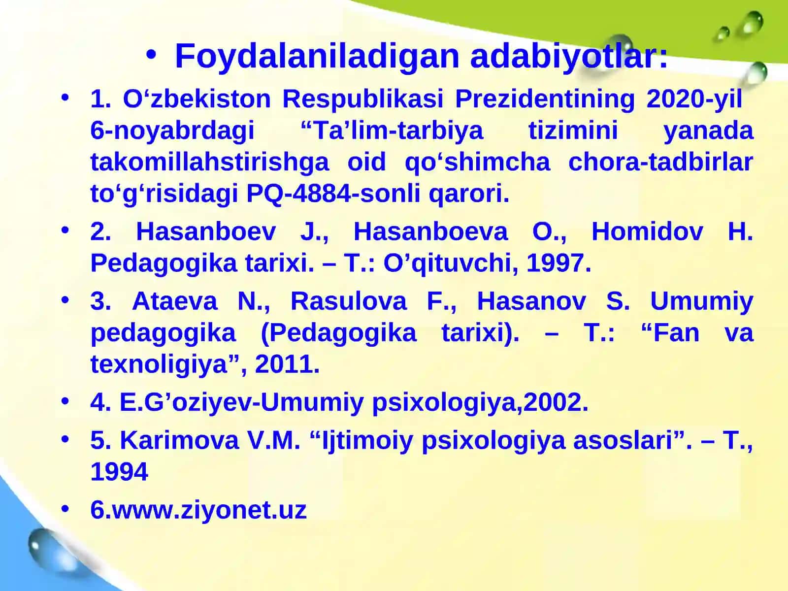Tarbiya psixologiyasi: maqsadi, vositalari va metodlari 2