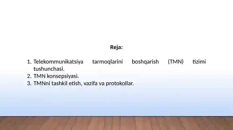 Telekommunikatsiyatarmoqlarini boshqarish tizimi (TMN) tushunchasi 2