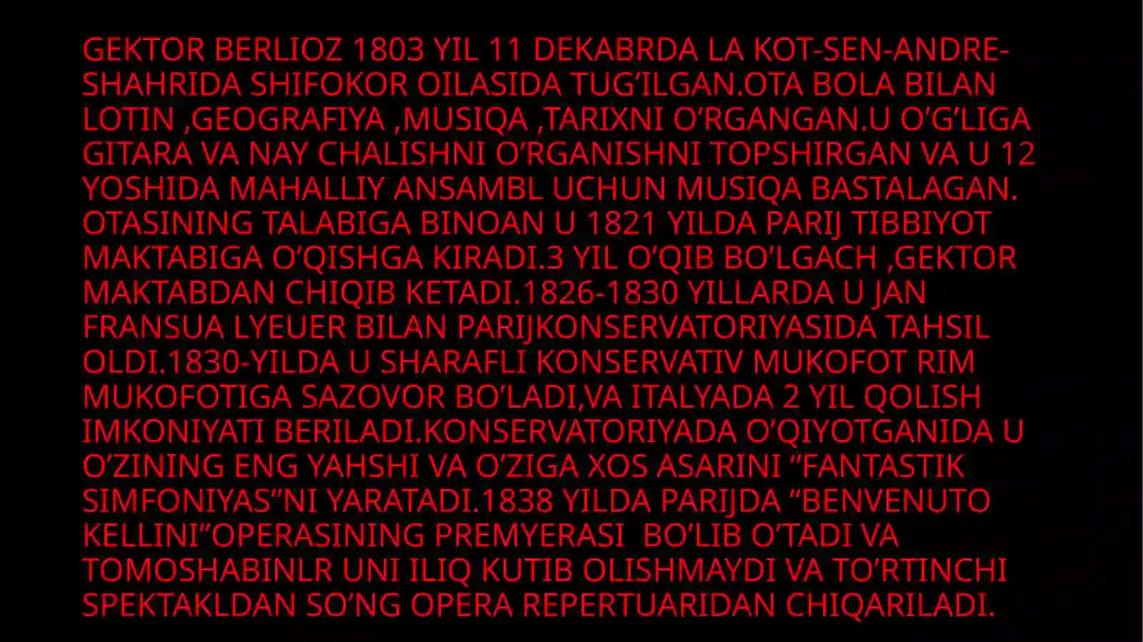 GEKTOR BERLIOZ HAYOTI VA IJODI 2