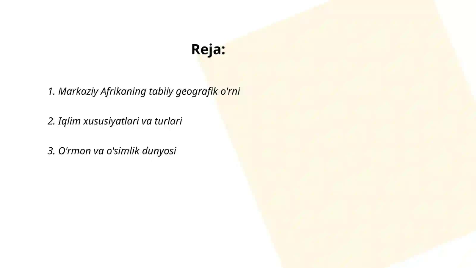 Markaziy Afrikaning tabiiy geografik o'rni 2