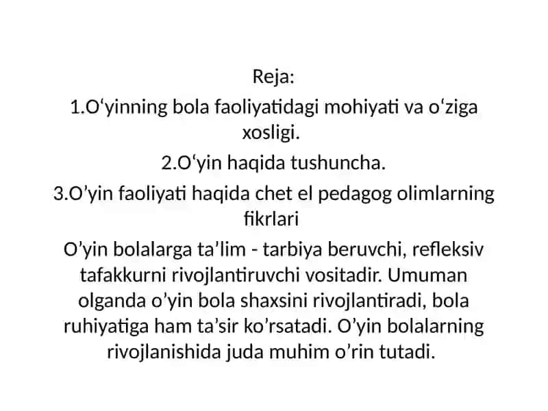 Maktabgacha ta’limda o‘yin texnologiyalari nazariyasi va metodikasi 2