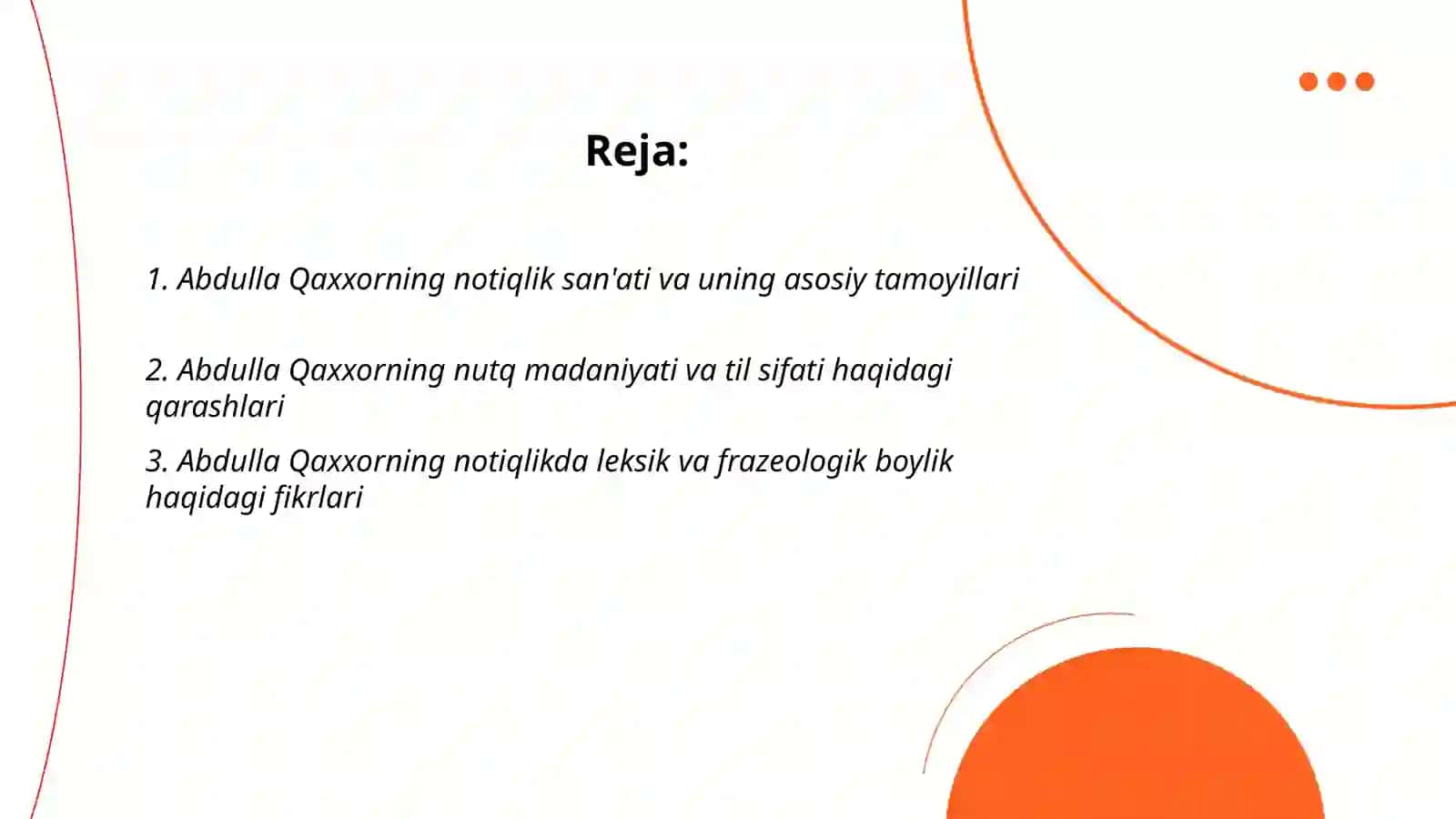 Abdulla Qaxxorning notiqlik til va nutq borasidagi fikrlari 2