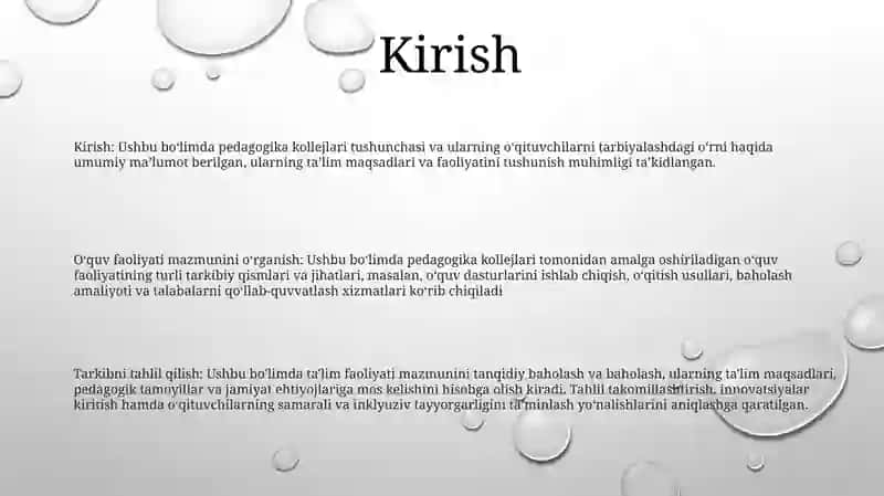 Pedagogika Kollejida Tarbiyaviy Ishlarining Mazmuni 2