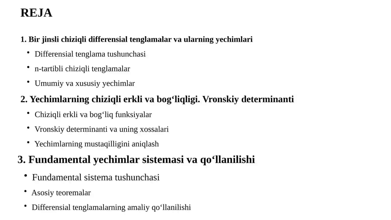 Bir jinsli chiziqli differensial tenglamalar va ularning yechimlari 2