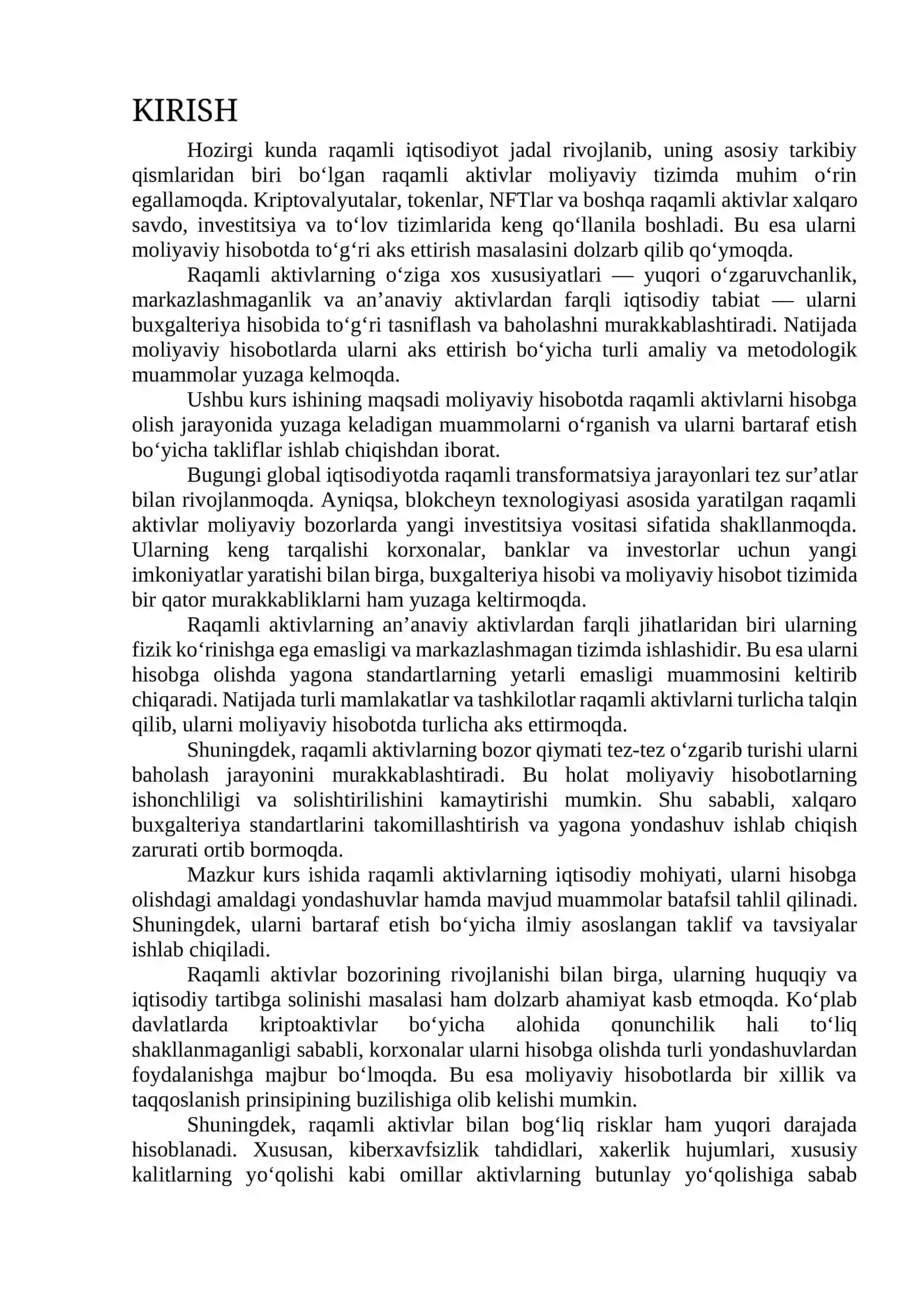 Raqamli aktivlarni hisobga olish muammolari 2