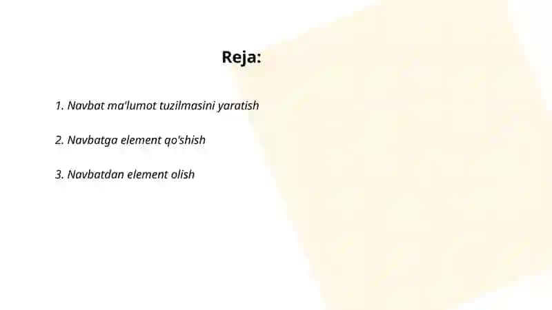 Navbat bilan ishlash 2