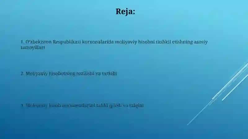 Oʻzbekiston Respublikasi korxonalarida moliyaviy hisobni tashkil qilish asoslari 2