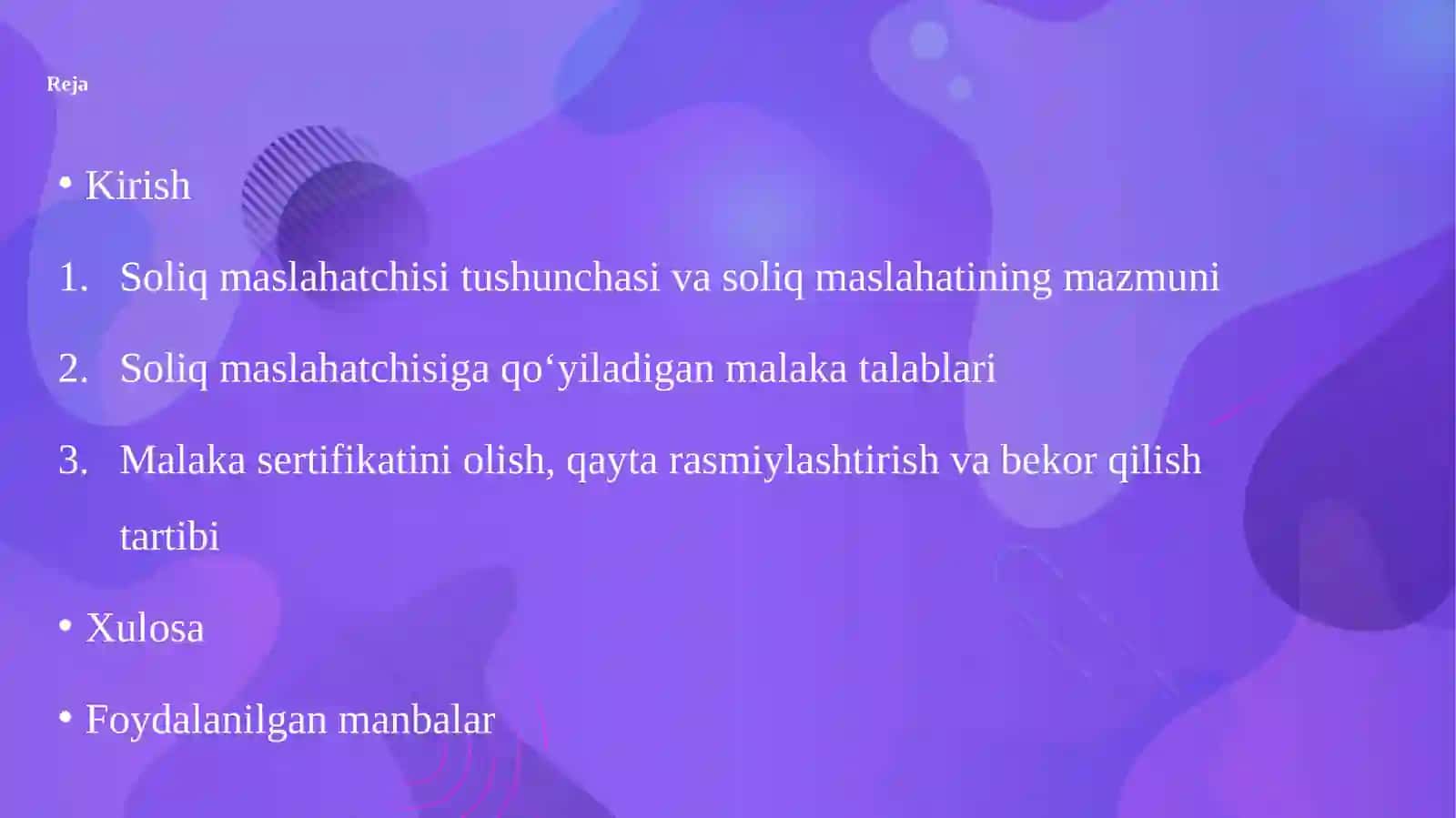 Soliq maslahatchisi, unga doir malaka talablari-Hamda malaka sertifikatini olish 2