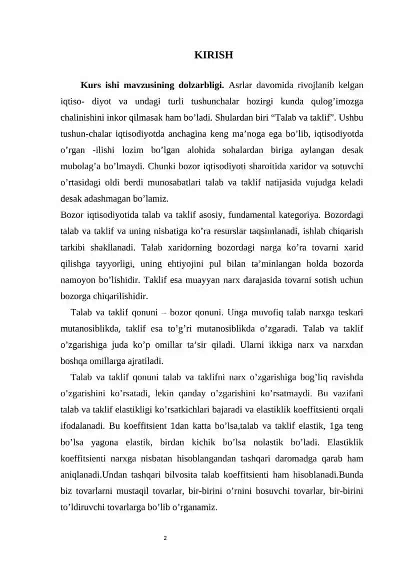 Talab va Taklif Nazariyasi 2