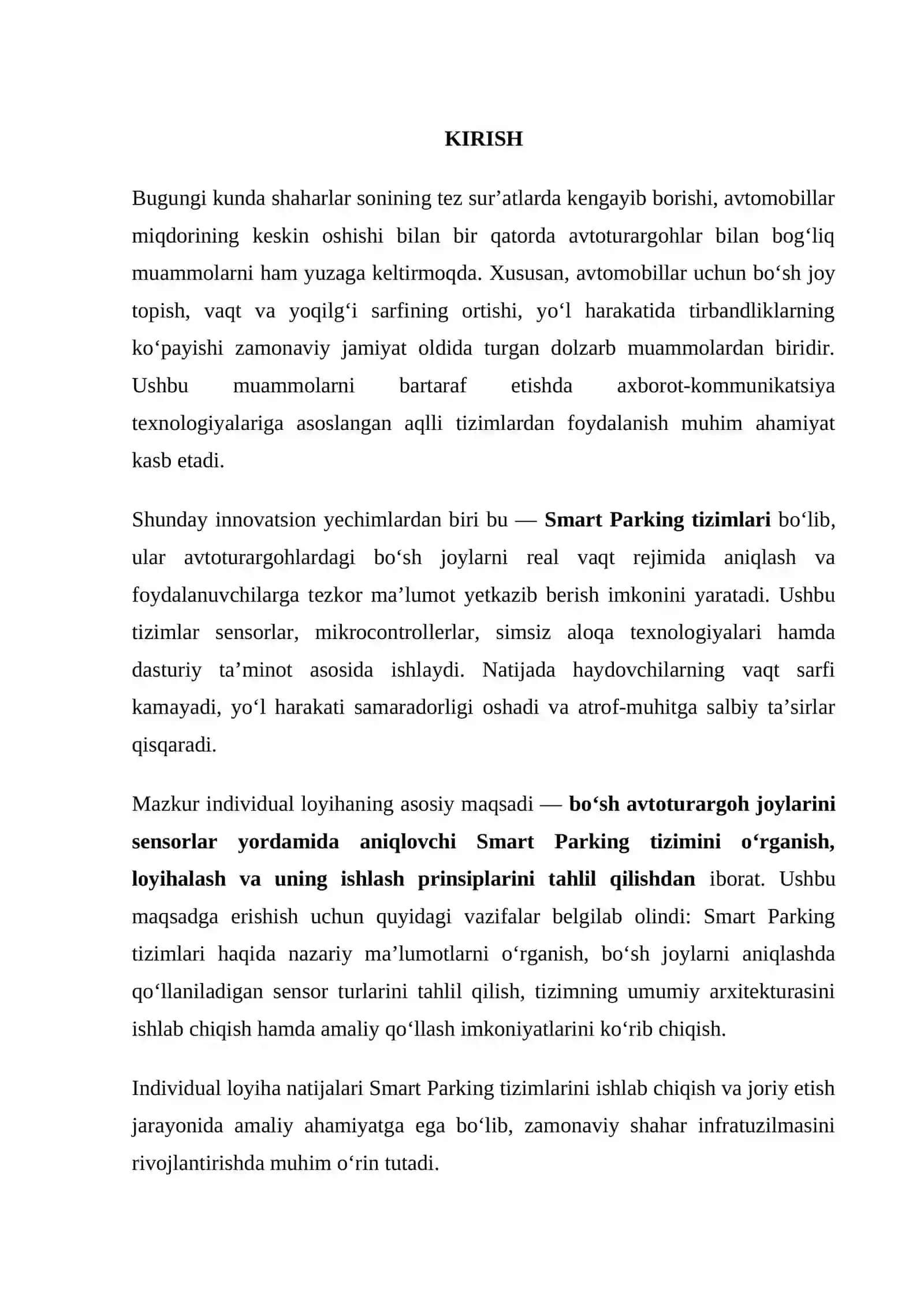 Smart Parking tizimi: bo’sh joylarni sensor orqali aniqlash 2