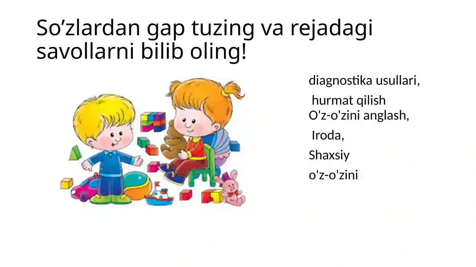 Maktabgacha yoshdagi bolalarning psixodiagnostikasiusullari 2