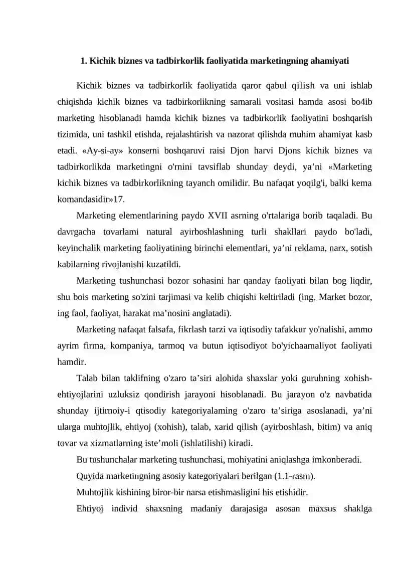 BIZNESDA MARKETING FAOLIYATINI TASHKIL ETISH 2
