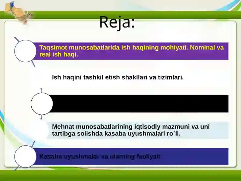 Mehnat munosabatlarining iqtisodiy mazmuni va kasb-avduslarining ro'li 2
