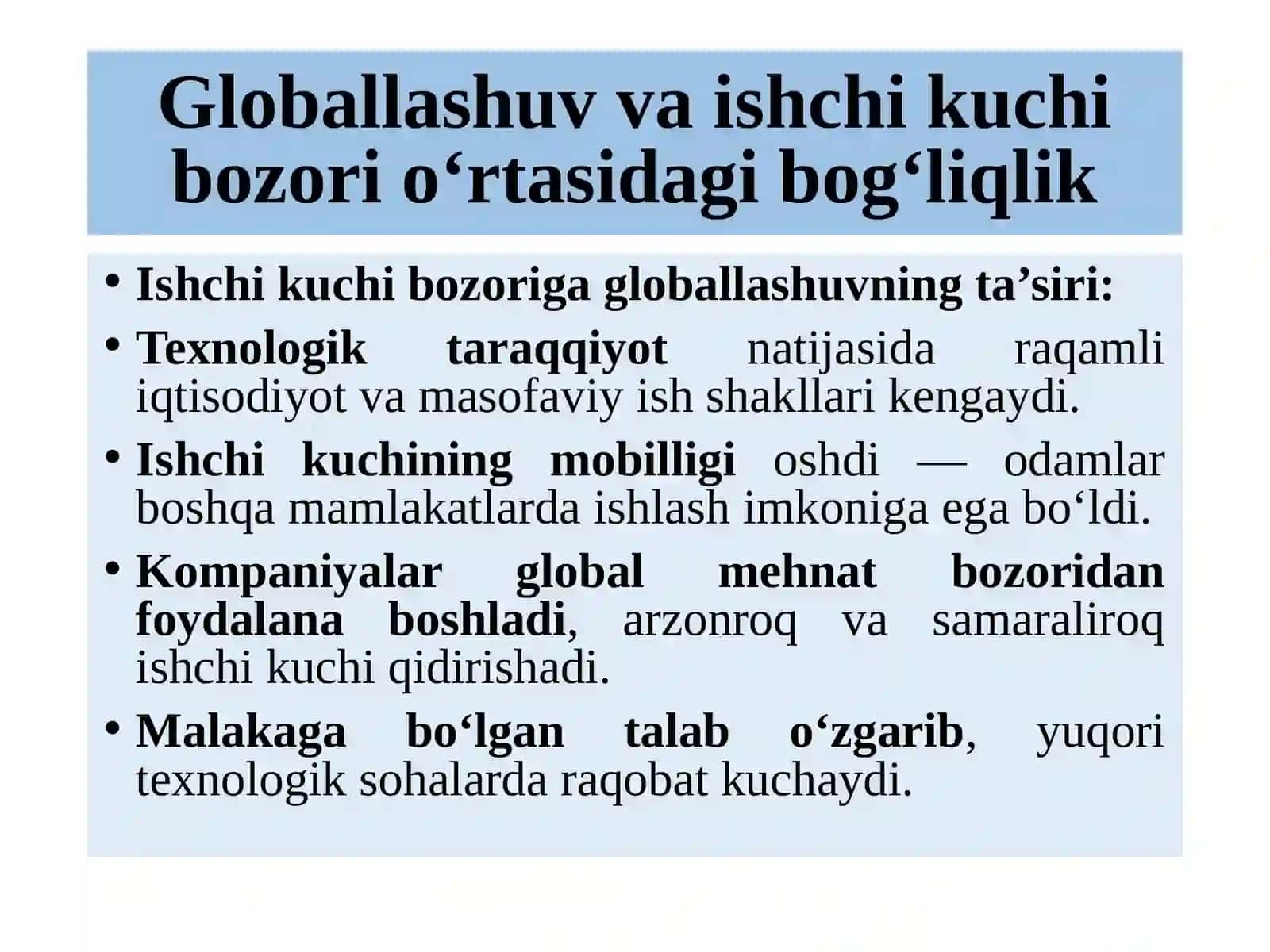 Globallashuv sharoitida ishchi kuchi bozori va migrasiyasi muammolari 2