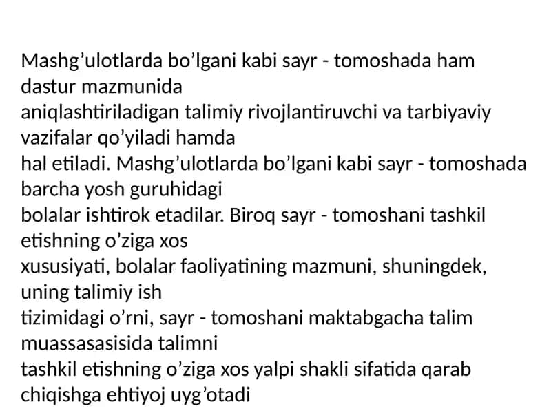 Sayr - Tomoshaga Mashg’ulot 2