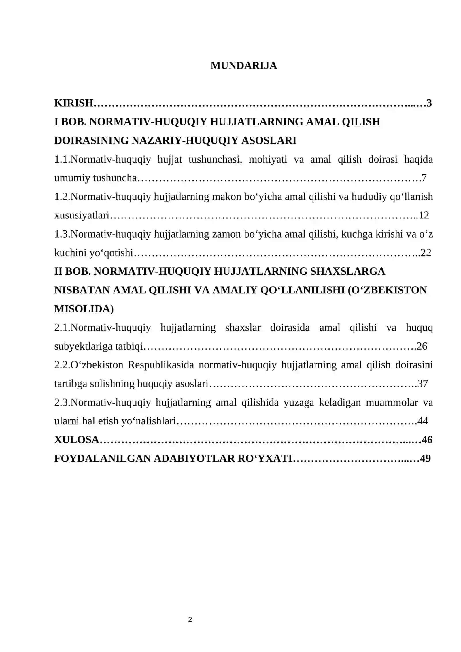 Normativ-huquqiy hujjatlarning amal qilish doirasi (makon, zamon, shaxs) 2