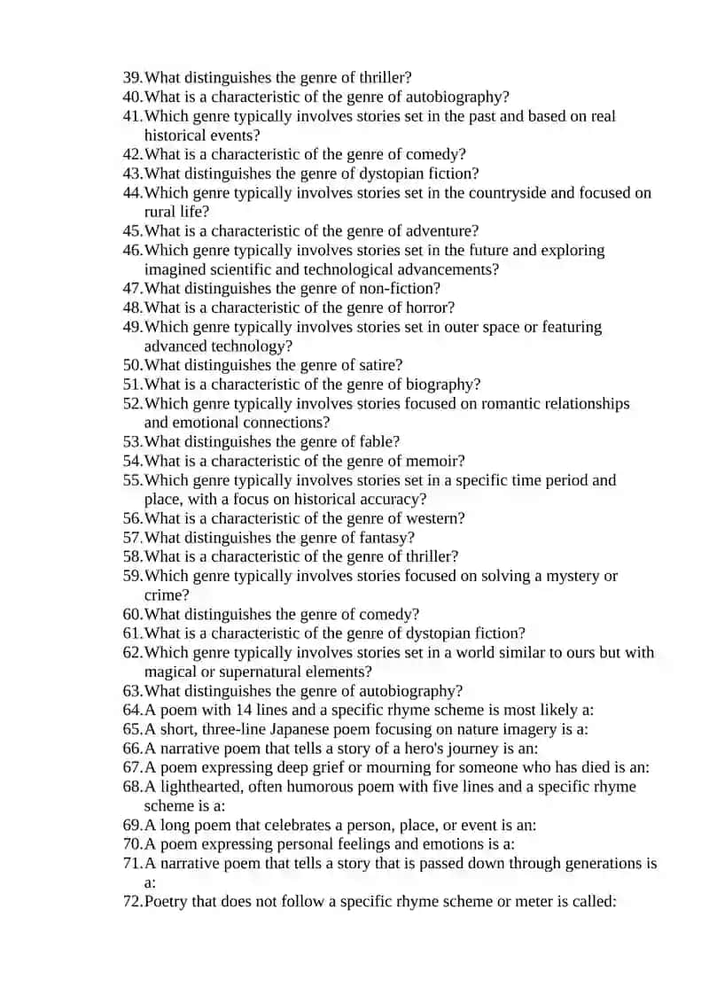 Genres in Literature 2