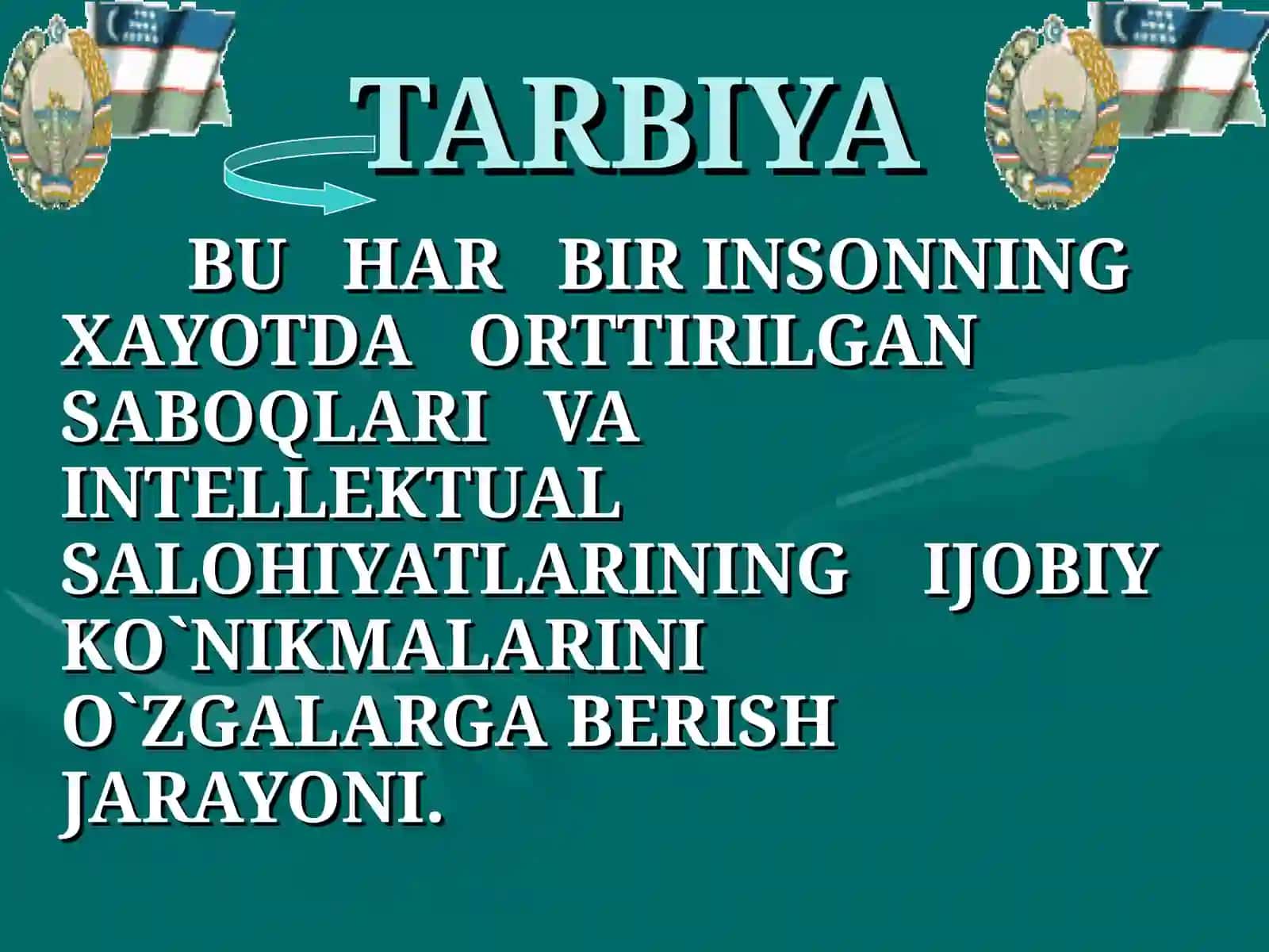 Milliy tarbiya konsepsiyasi asosida boshlang’ich sinflarda ta’lim-tarbiya jarayonlarini tashkil etish 2