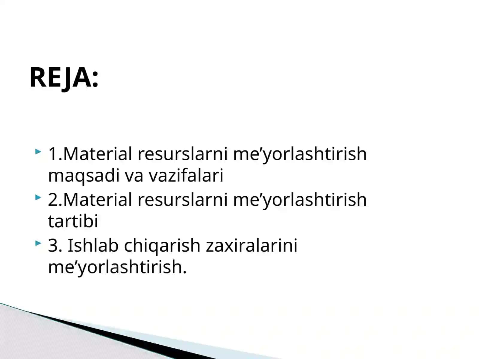 Material resurslarni me’yorlashtirish 2