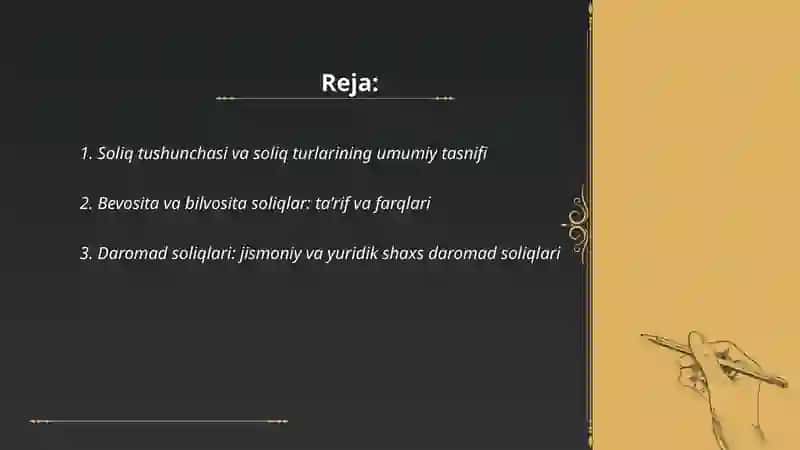 Soliqlar turlari va ularning tasnifi 2