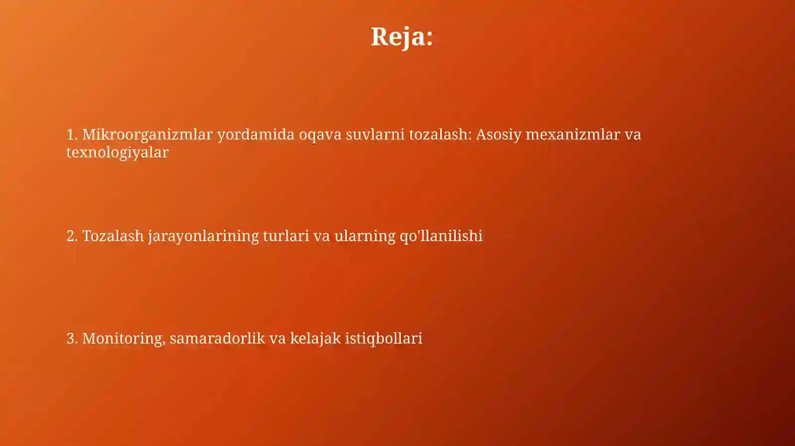 Oqava suvlarni mikroorganizmlar yordamida tozalash 2