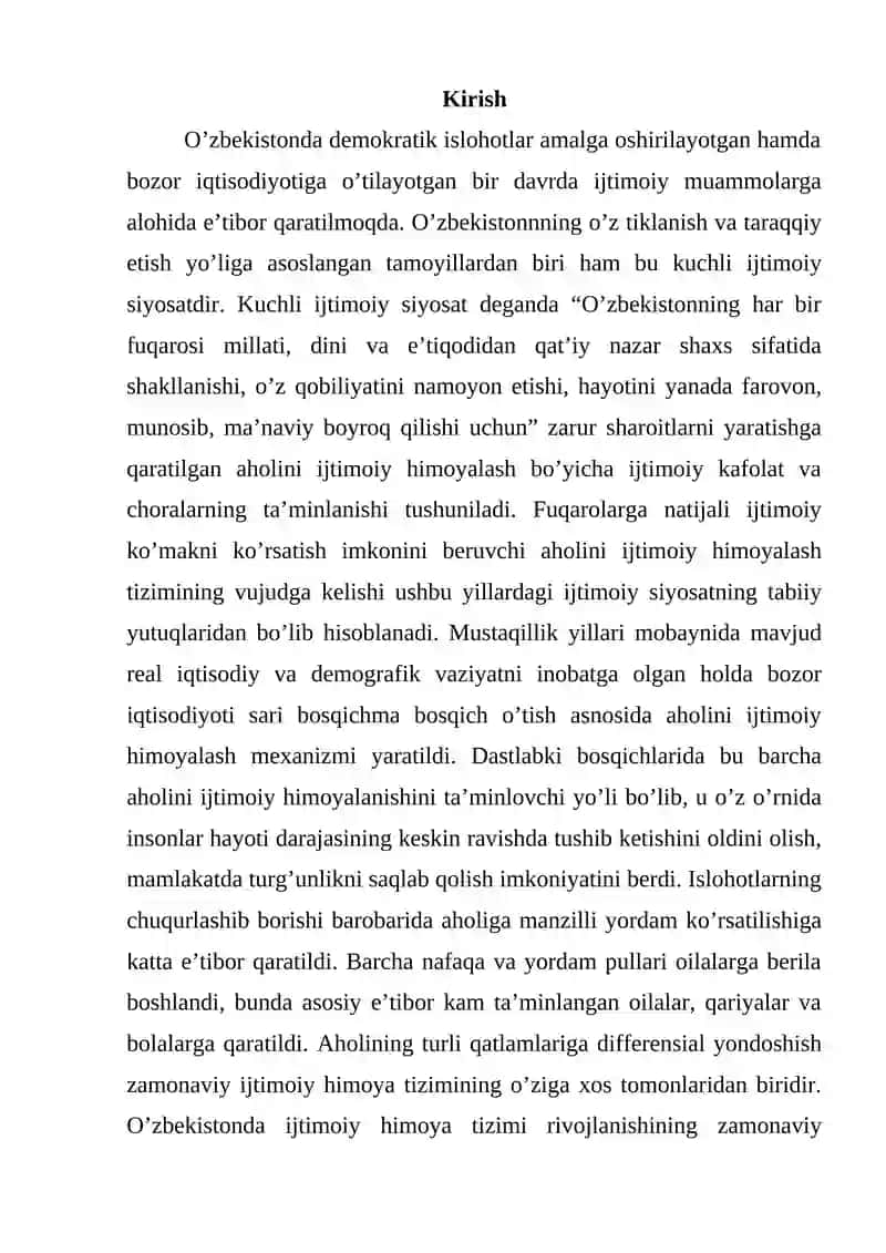 O’zbekistonda ijtimoiy sohada amalga oshirilayotgan o’zgarishlar mazmun va mohiyati 2