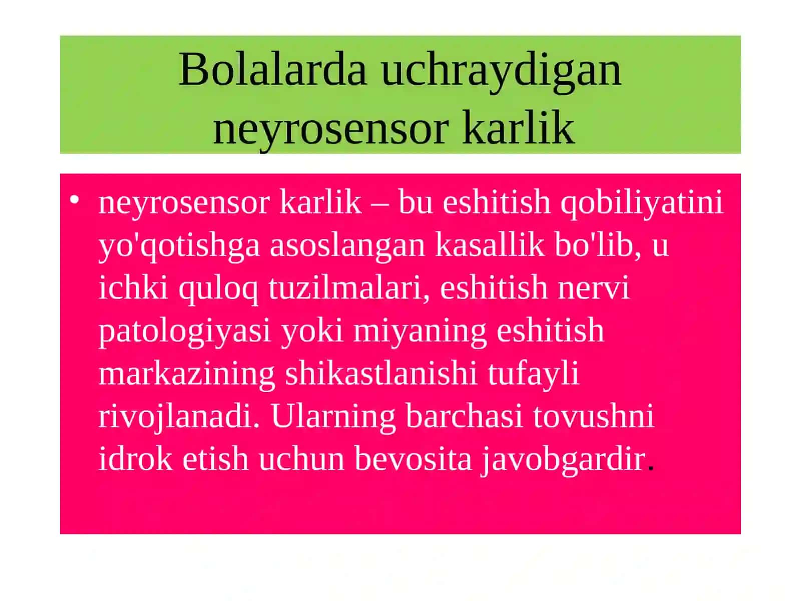 ESHITISHIDA NUQSONI BO‘LGAN BOLALAR BILAN OLIB BORILADIGAN LOGOPEDIK ISHLARNING O‘ZIGA XOS XUSUSIYATLARI 2