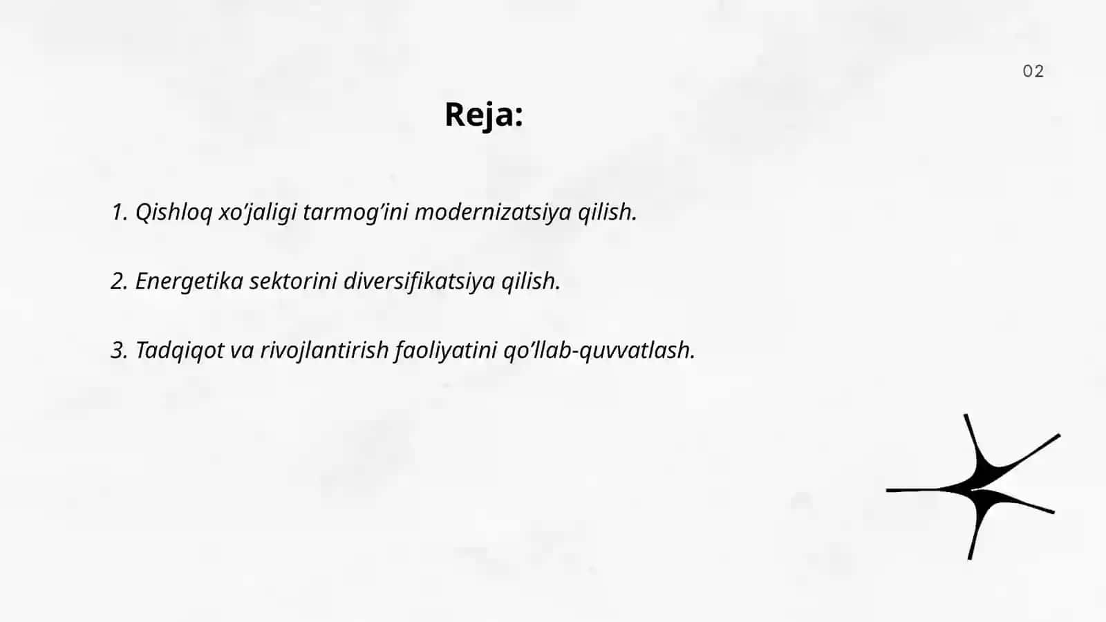 Oʼzbekiston iqtisodiyotida islohotlarni chuqurlashtirish boʼyicha rivojlanish strategiyasi 2