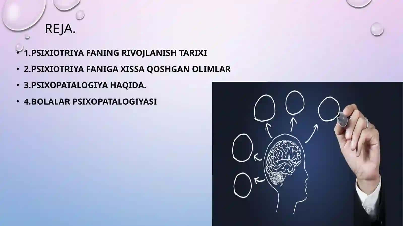 Psixiatriya fanining rivojlanish tarixi. Bolalar psixopatologiyasi 2
