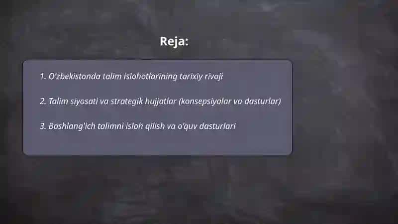 O'zbekistonda talim islohotlari 2