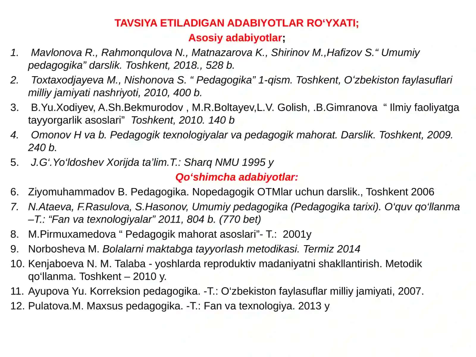 «БОШЛАНҒИЧ ТАЪЛИМ НАЗАРИЯСИГА КИРИШ» 2