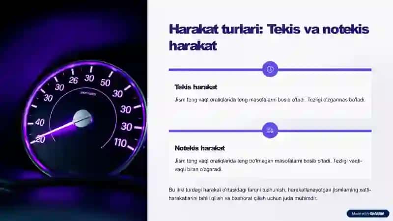 To‘g‘ri chiziqli tekis harakat: Asoslar 2