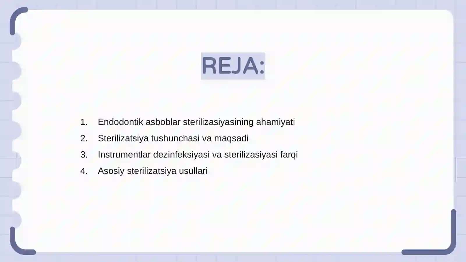 Endodontik asboblar sterilizasiyasi 2