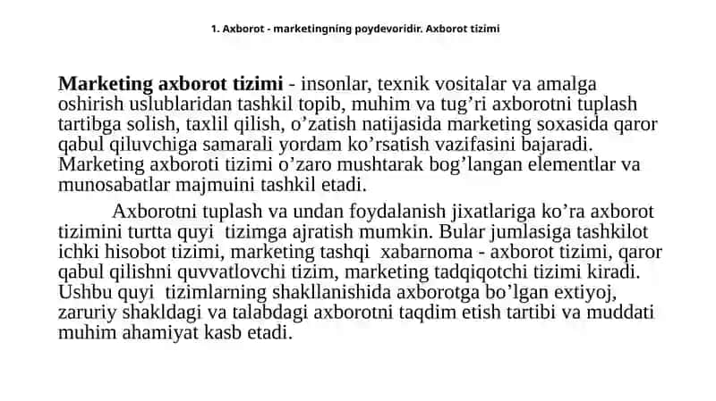 MARKETING TADQIQOTLARI VA AXBOROT TIZIMLARI 2