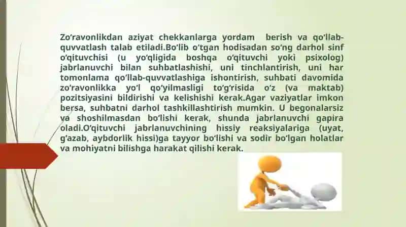 Zo‘ravonlikdan jabr chekkan qurbonlarga yordam berish 2